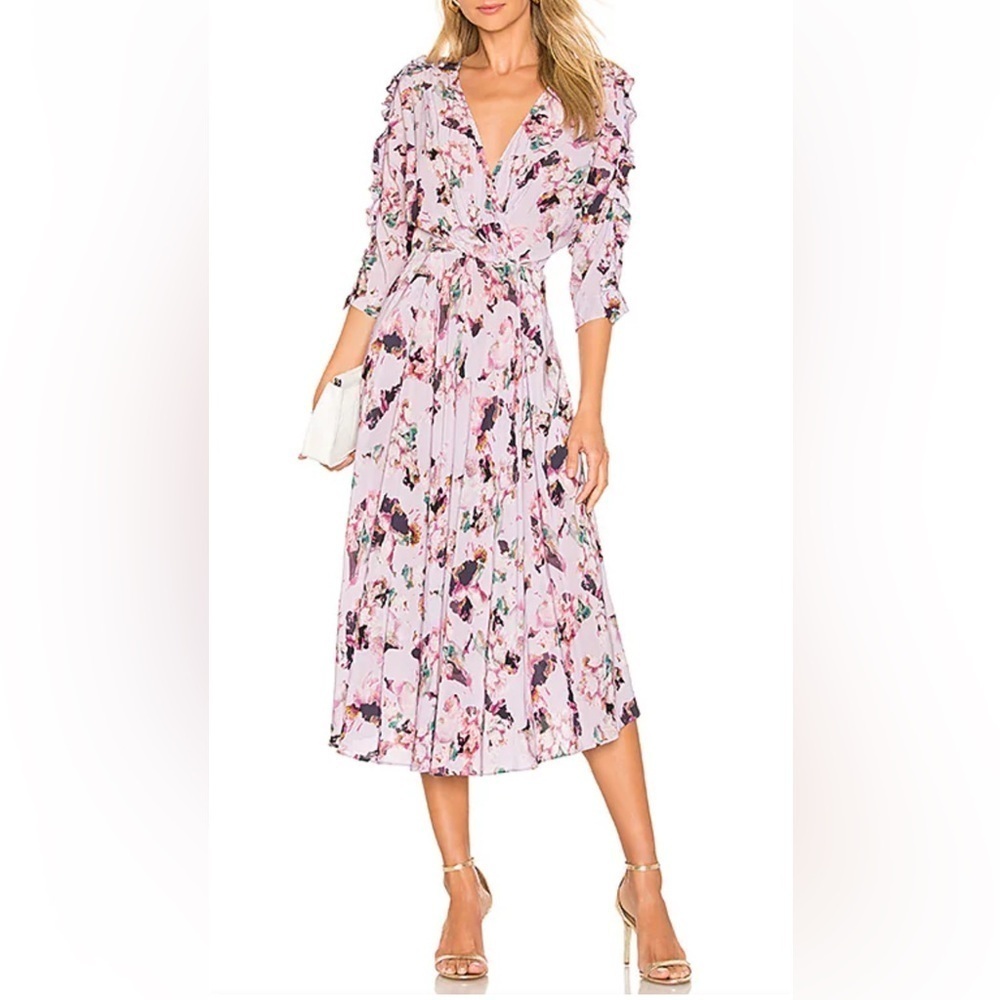 Iro Liky Floral Midi Dress Lilac Floral Size 36/S/8-10